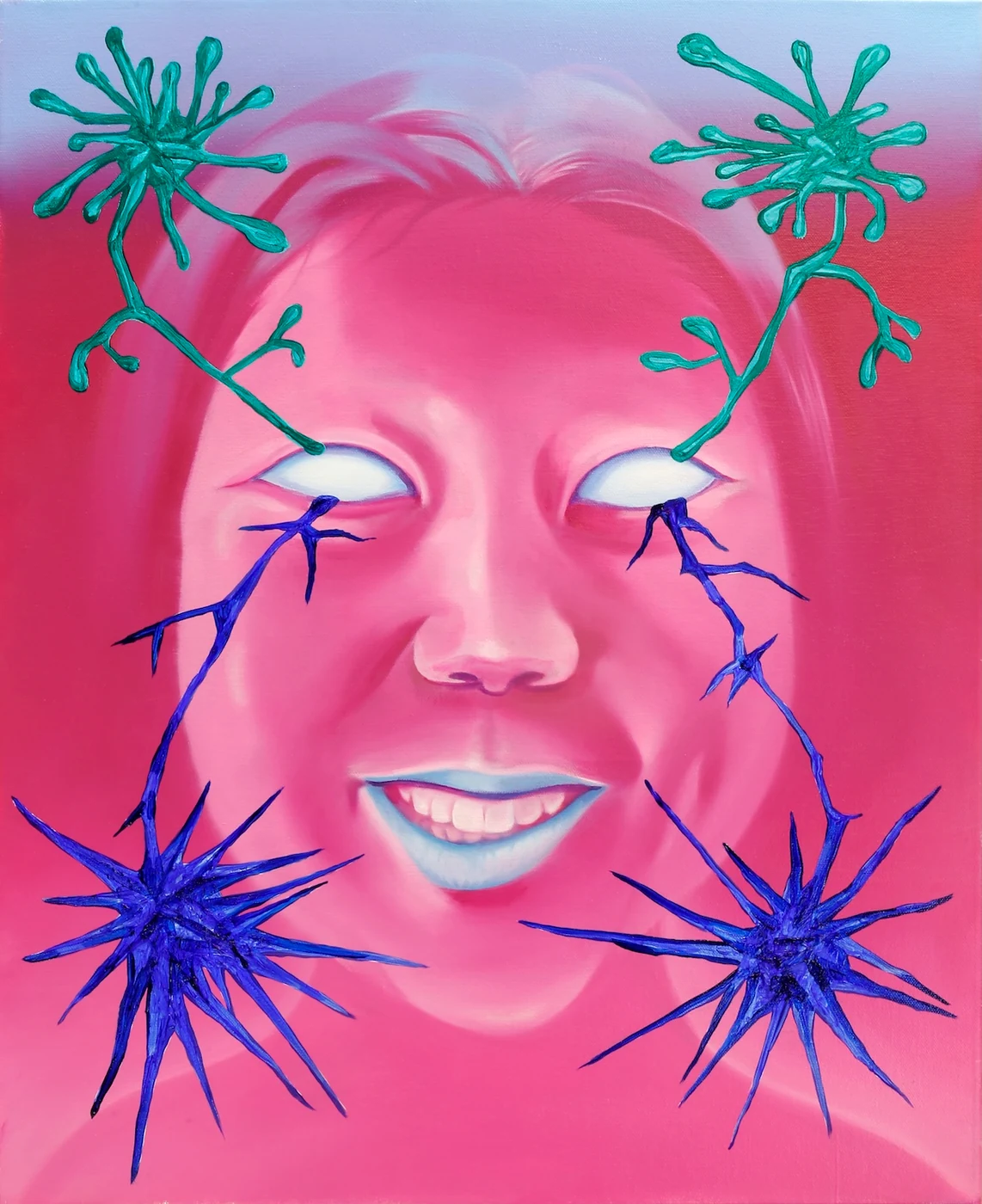 Split Personality, Modeling paste, Acrylic, Oil on Canvas