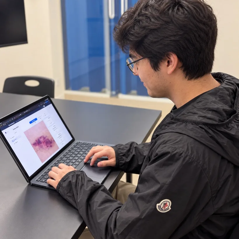 A user testing BruiseTrace on a tablet